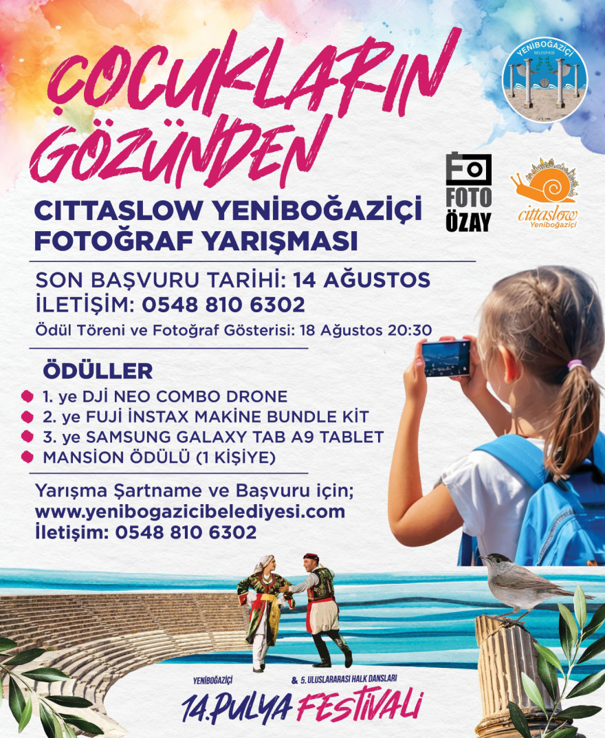 YENİBOĞAZİÇİ BELEDİYESİ &quot;ÇOCUKLARIN GÖZÜNDEN CITTASLOW YENİBOĞAZİÇİ&quot;  FOTOĞRAF YARIŞMASI
